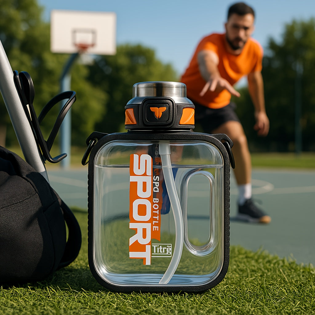 Gourde de sport TKK étanche avec poignée et paille – Sans BPA