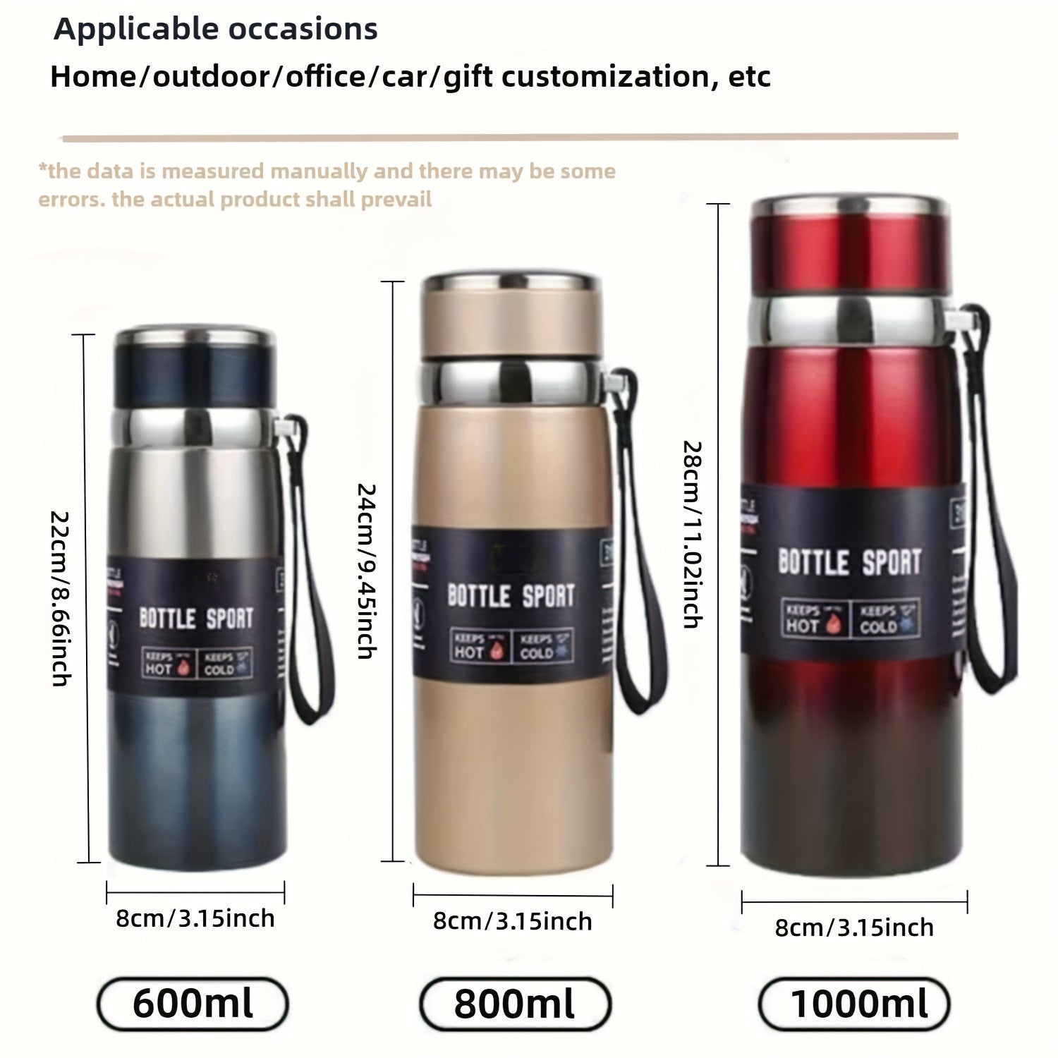 thermos en acier inoxydable de 1000 ml
