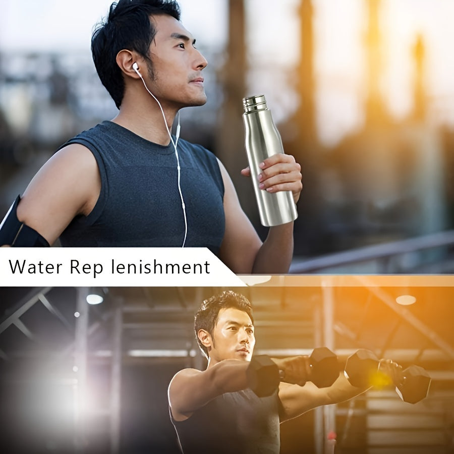 Bouteille d’eau en acier inoxydable – Étanche et durable avec poignée facile à transporter