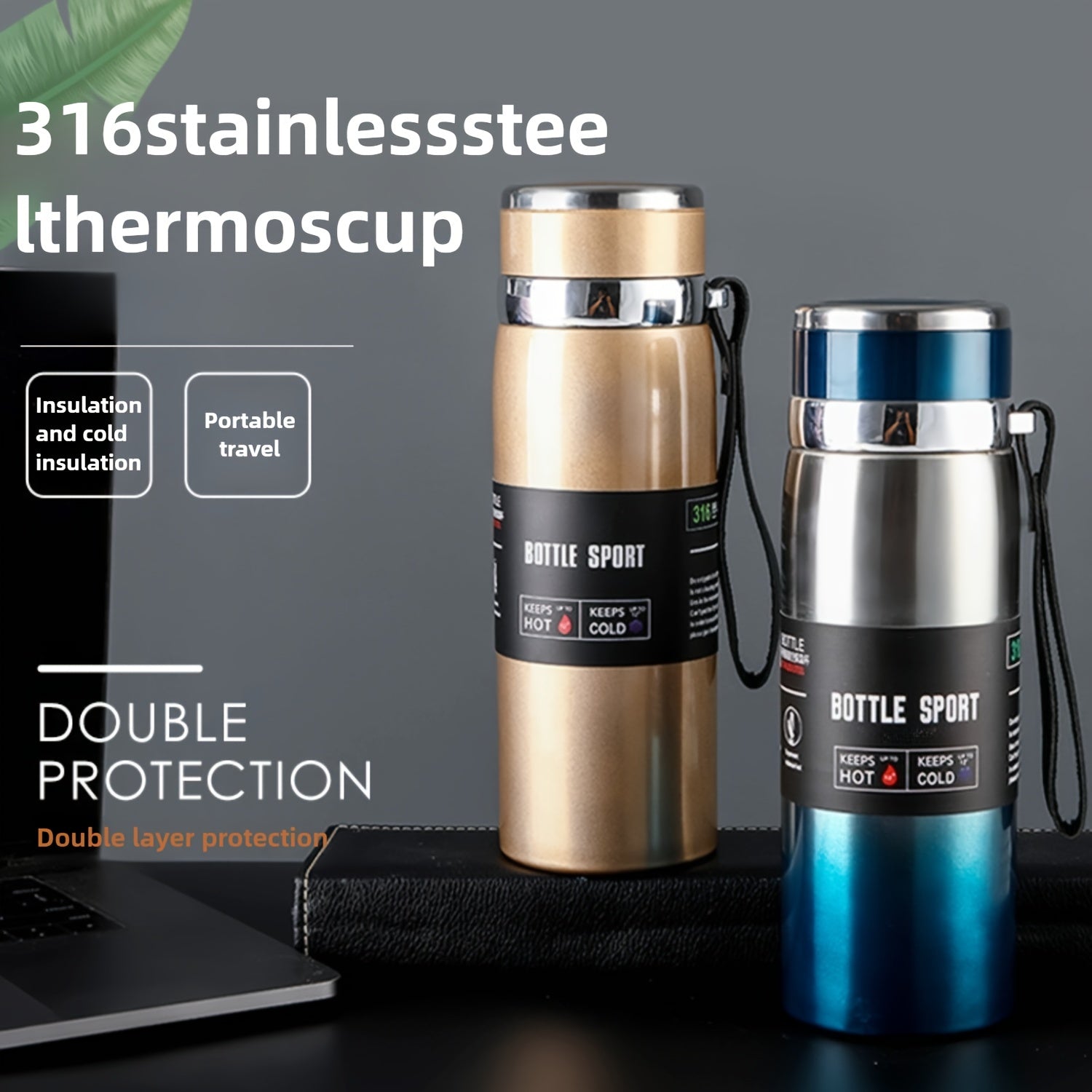 thermos en acier inoxydable de 1000 ml