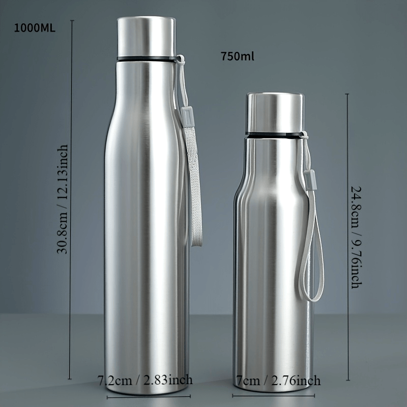 Bouteille d’eau en acier inoxydable – Étanche et durable avec poignée facile à transporter